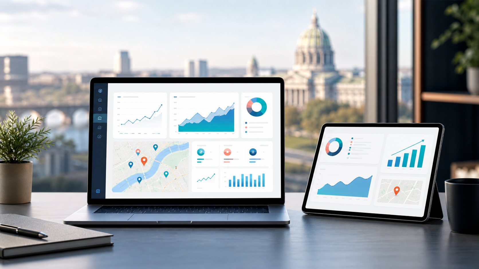 Harrisburg SEO and web design dashboard for a local small business website