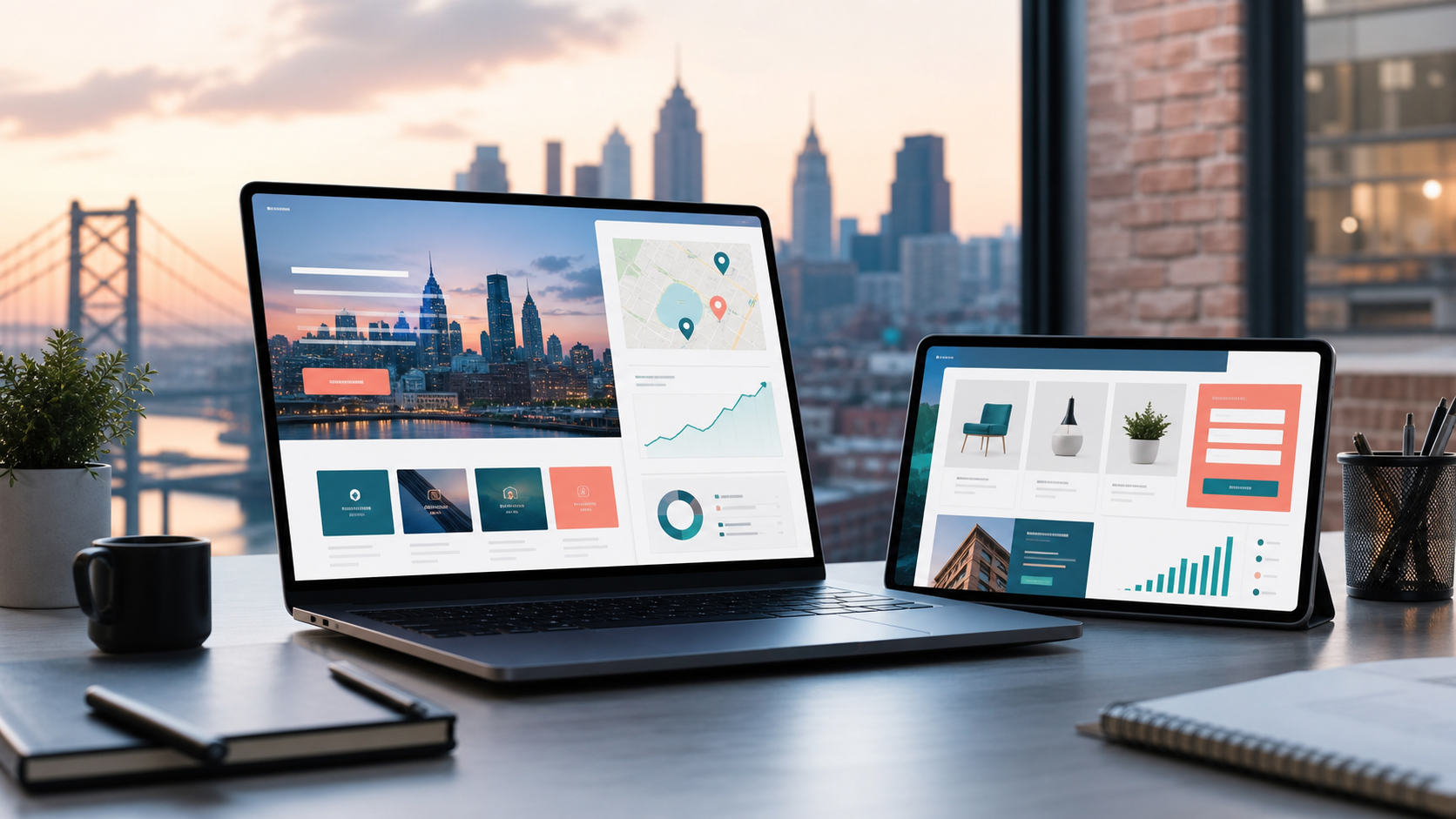 Philadelphia web design and website designer dashboard for a local business website