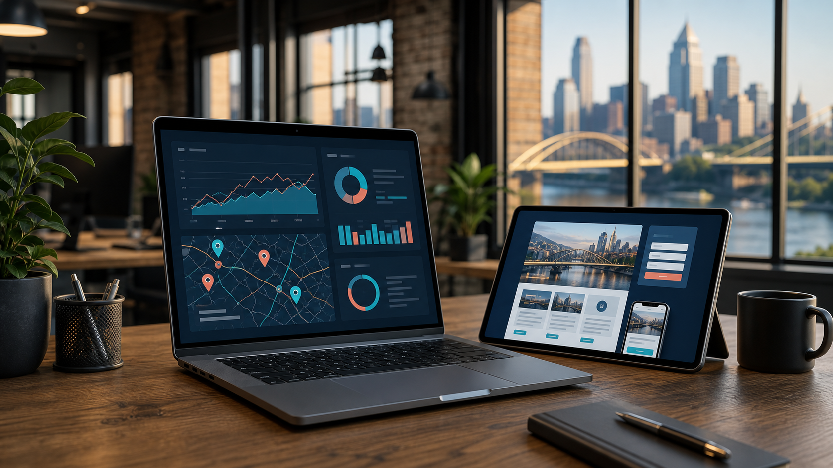 Pittsburgh web design and local SEO dashboard for a local business website